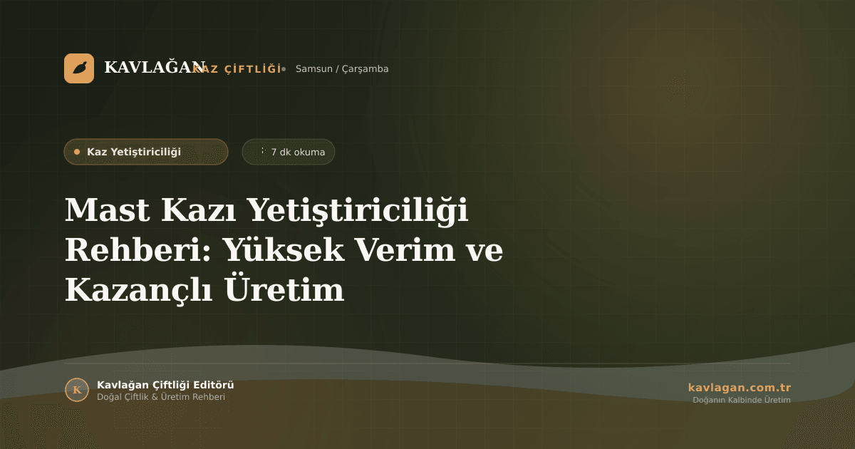 Mast Kazı Yetiştiriciliği Rehberi: Yüksek Verim ve Kazançlı Üretim